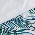 Pościel 160x200 cm z mikrowłókna kolor turkusowy, biały z nadrukiem egzotycznych liści PALMS Design 91