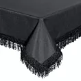 Obrus czarny 140x260 cm TINA zdobiony puszystymi frędzlami EUROFIRANY PREMIUM