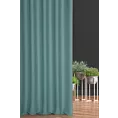 Zasłona szyta na taśmie 5 cm turkusowa z gładkiej tkaniny typu dimout
