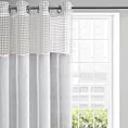 Firana biała z pasem ażurowego haftu oraz lekkiej etaminy 135x250 cm przelotka GRACE