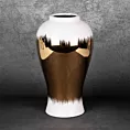 Wazon ceramiczny TALA z motywem cieniowania biało-złoty