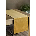 Bieżnik na stół miodowo, złocisty 35x180 cm welwetowy BLINK 15 z liśćmi lilii wodnej