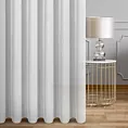 Firana szyta na tunelu biała z miękkiej w dotyku tkanina w delikatne pionowe prążki, wykończona obciążnikiem