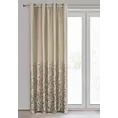 Zasłona welwetowa beżowo, szampańska zdobiona błyszczącym nadrukiem 140x250 cm przelotka - TORI