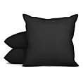 Poszewka szyta czarna z gładkiej tkaniny typu dimout