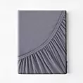 Prześcieradło jersey z gumką 120x200 cm z bawełny kolor ciemnostalowy 140 g/m2 ADELA