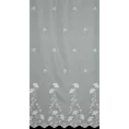 Tkanina firanowa, matowa z efektem deszczyku, z delikatnym haftem roślinnym