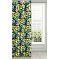 Zasłona welwetowa, czarno zielona z motywem liści 140x250 przelotka - LIVY - Design 91
