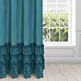 Zasłona welwetowa ciemnoturkusowa zdobiona falbanami 140x250 przelotka - CHARLOTTE 1