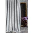 Zasłona szyta na taśmie 5 cm ITALIA srebrna z tkaniny welwetowej o delikatnym połysku