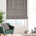 Roleta rzymska jasnopopielato niebieska z matowej tkaniny o grubym splocie z efektem melanżu