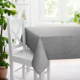 Obrus szyty BRIANNA popielaty miękka szenilowa o wyraźnym splocie i lekkim połysku