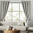 Zasłona welwetowa popielata, troczek w zestawie 140x270 cm przelotka - ANTARA