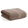 Ręcznik kąpielowy 70x140 cm bawełniany kolor ciemnobeżowy w kontrastujące pasy 500 g/m2 TRIS