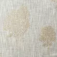 Zasłona naturalna o naturalnym splocie zdobiona wypukłym wzorem drzew 140x250 cm złote przelotki - SALINA
