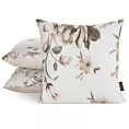 Poszewka na poduszkę 40x40 cm z satyny bawełnianej kolor jasnokremowy, pudrowy zdobiona nadrukiem kwiatów SPRING 41
