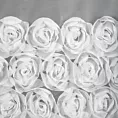 Firana biała z siateczki zdobiona łukiem 3D róż 400x160 cm taśma - ROSES4 - Eva Minge