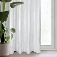 Zasłona welwetowa biało, srebrzysta zdobiona przecieranym wzorem 140x250 cm przelotka - RENIA