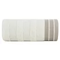 Ręcznik do rąk 30x50 cm bawełniany kolor kremowy,beżowy w miękkie pasy i podkreślony żakardową bordiurą 500 g/m2 PATI
