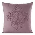 Poszewka na poduszkę 45x45 cm zdobiona ornamentową aplikacją fioletowa MIRA