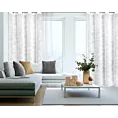 Dekoracja okienna biała z nadrukiem kwiatów 140x250 cm przelotka POLI