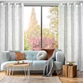 Zasłona kremowo, srebrzysta w stylu eko 140x250 cm przelotka - SOLANA