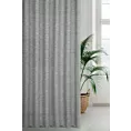 Zasłona szyta na taśmie 5 cm popielata z matowej luźnotkanej tkaniny z efektem melanżu, wykończona obciążnikiem