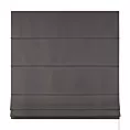 Roleta rzymska grafitowa z gładkiej tkaniny zaciemniającej typu dimout wykończona obciążnikiem