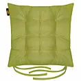 Poduszka na krzesło dwustronna 40 x 40 x 6 cm welurowa jasnozielona dziewięcioma pikowaniami ADORE
