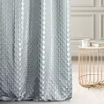 Zasłona szyta na taśmie 5 cm JEROME błękitno srebrna z tkaniny o symetrycznym wzorze 3D i lekkim połyskiem