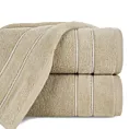 Ręcznik kąpielowy 50x90 cm bawełniany kolor beżowy z kontrastującymi paseczkami 500 g/m2 SIBEL