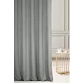 Zasłona szyta na flexach jasnosrebrna z miękkiej tkaniny o welurowej strukturze