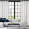 Zasłona biała o płóciennym splocie w stylu eko 140x250 cm przelotka - LIREN