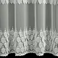 Firana kremowa z drobnej siateczki zdobiona ażurowym haftem 140x250 cm przelotka - NIRA