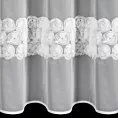Firana szyta na taśmie fala biała z tkaniny typu siatka z 3 pasami róż