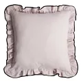 Poszewka na poduszkę 45x45 cm z bawełny beżowa z fantazyjną falbaną KELLY