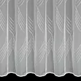 Tkanina firanowa matowa, z geometrycznym haftem, wykończona szwem obciążającym