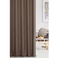 Zasłona szyta na taśmie 5 cm brązowa z gładkiej, przyjemnej w dotyku tkaniny z efektem melanżu