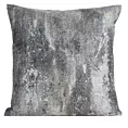 Poszewka na poduszkę 45x45 cm welwetowa srebrna zdobiona metalicznym wzorem ESTER