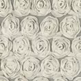 Zasłona kremowa zdobiona pasem aplikacji róż 3D 140x250 cm przelotka - ROSES - Ewa Minge