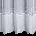 Firana szyta na taśmie 5 cm biała z woalu ozdobionego podwinięciem z ażurowym haftem