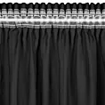 Firana czarna z etaminy zdobiona w dolnej części falbanami 140x270 cm taśma DANI