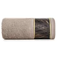 Ręcznik kąpielowy 50x90 cm bawełniany kolor beżowy,brązowy z designerską bordiurą 500 g/m2 Eva Minge  - kolekcja VULCANO