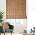 Roleta rzymska miodowo złocista z tkaniny welwetowej ze złotym marmurkowym nadrukiem