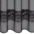Firana czarna z etaminy zdobiona moherową nicią 140x250 cm przelotka MARGARET