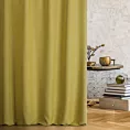 Zasłona szyta na taśmie 5 cm LOVELY musztardowa z widocznym ozdobnym splotem, o naturalnym charakterze