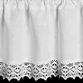 Zazdrostka biała z matowej tkaniny z koronką 150x30 cm tunel CLARIE