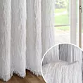 Zasłona biała zdobiona lśniącymi delikatnymi frędzlami 140x250 cm przelotka - Eva Minge