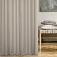 Zasłona szyta na taśmie 5 cm SHELBY jasnobeżowa z miękkiej tkaniny o naturalnym splocie i delikatnym połysku