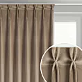 Zasłona ciemnobeżowa z welwetowej tkaniny 80x270 cm (wymiar podany na gotowo) system flex - MELANIE